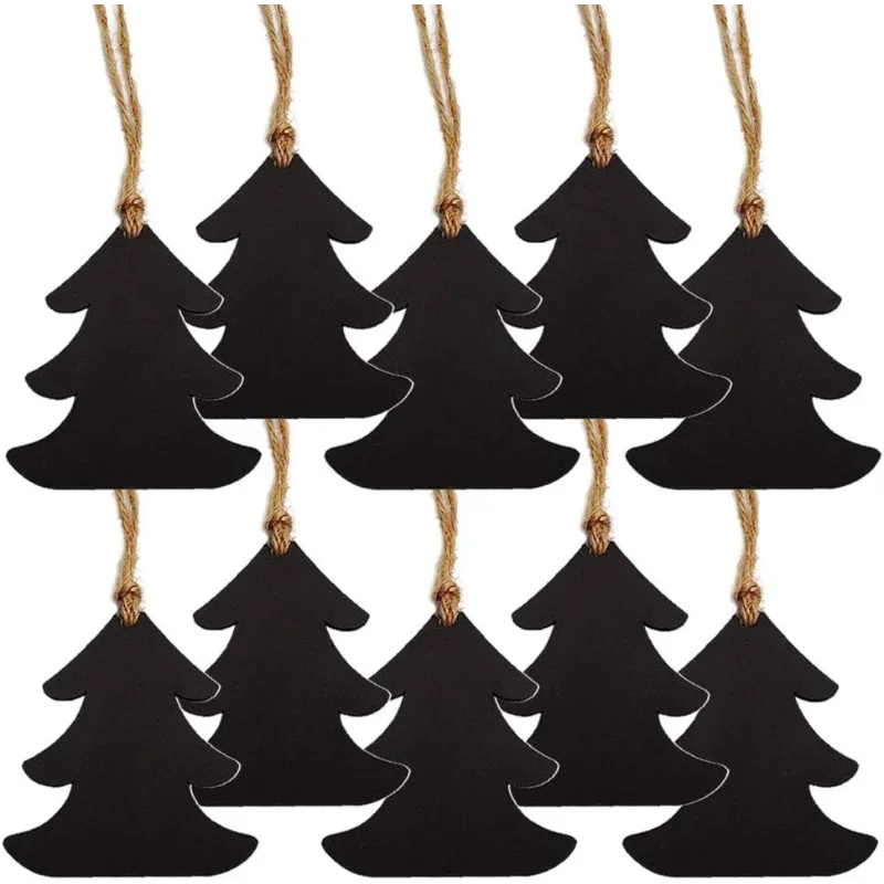 

10pcs Mini Christmas Chalkboard Signs Double-Sided Wooden Ornaments Hanging for Festive Decor Holiday Displays