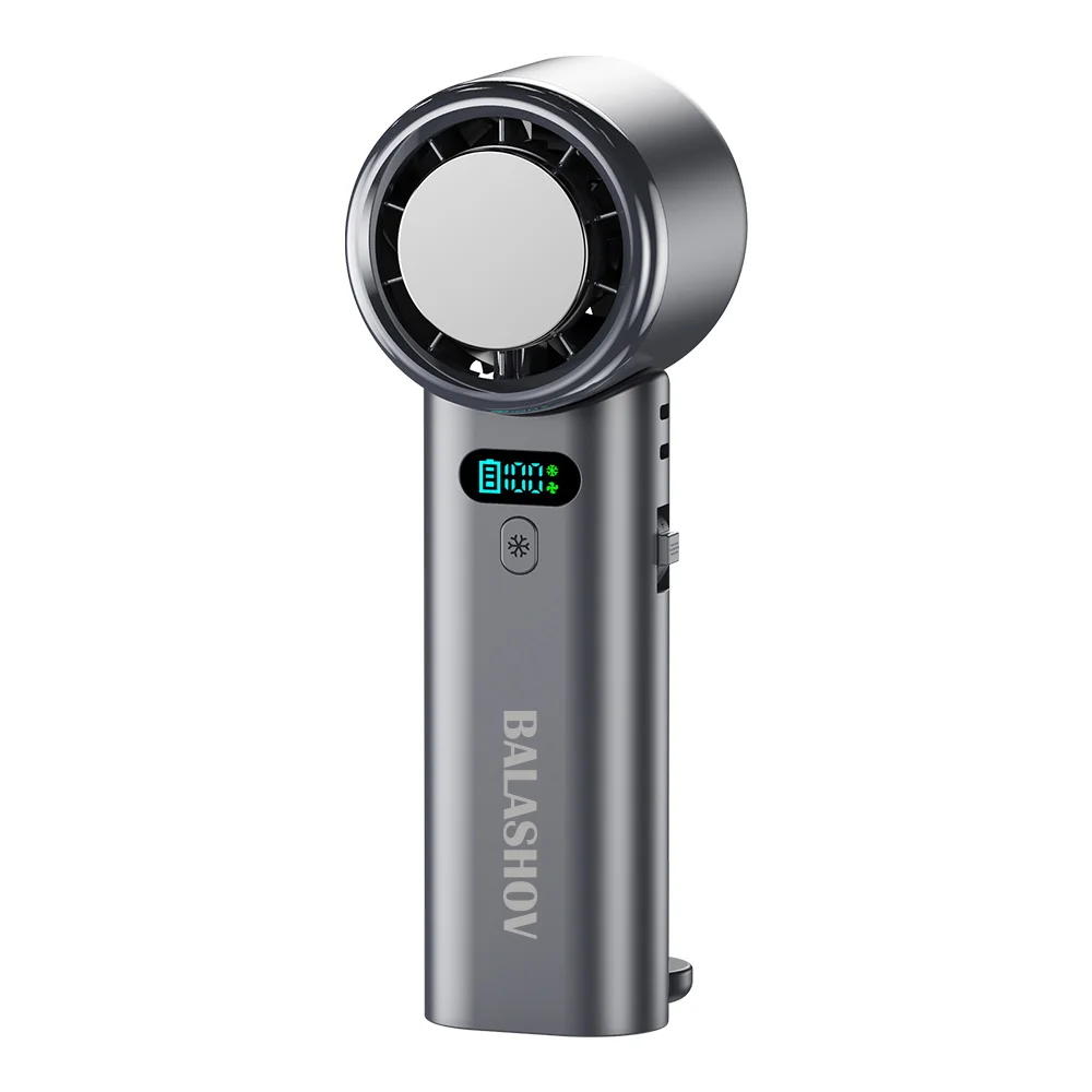 5200mAh Große Kapazität Eiskompressions-Kühlventilator, USB-wiederaufladbar, doppelt faltbar, tragbarer Mini-Ventilator, Taschenventilator, persönlicher Kaltwind-Ventilator, geräuscharm, langlebige
