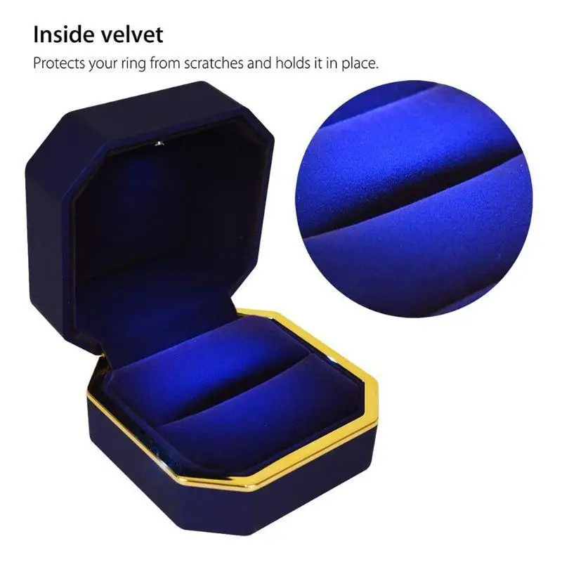 J78F مجوهرات هدية صندوق Led صندوق مضاء حلقة/قلادة/سوار/قلادة صندوق عرض مجوهرات هدية صندوق تخزين للاقتراح