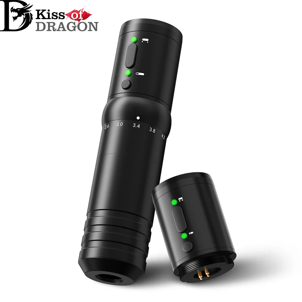 

Kiss of Dragon Wireless Tattoo Machine Pen 7 Types Adjustable Stroke 2000mAh Capacity Battery for Tattoo Artist Supply