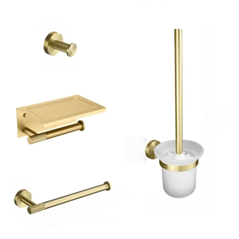 

Комплект фурнитуры из матового золота, настенное крепление, вешалка для полотенец, держатель для туалетной бумаги, крючок для халата, вешалка, набор аксессуаров для ванной комнаты