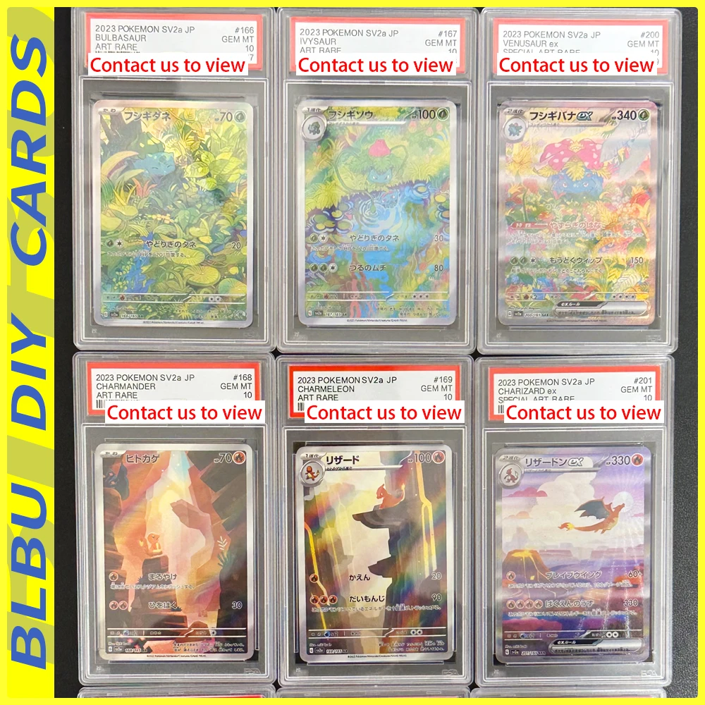 

BLBU ACG PTCG Crystal Rating Card CHARIZARD ex Game BLASTOISE ex Anime MEW-HOLO Collection Card DIY Card VENUSAUR ex
