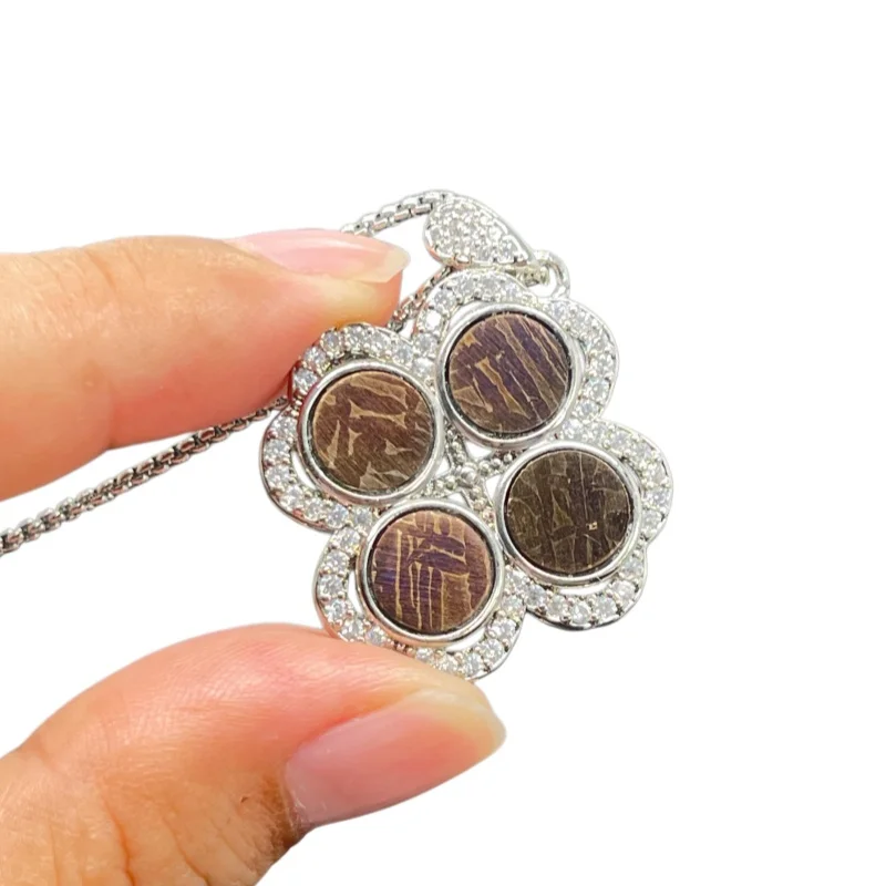 Collector Grade Muonionalusta Meteorite Four Leaf Clover Pendant  Premium Swedish Cosmic Jewelry