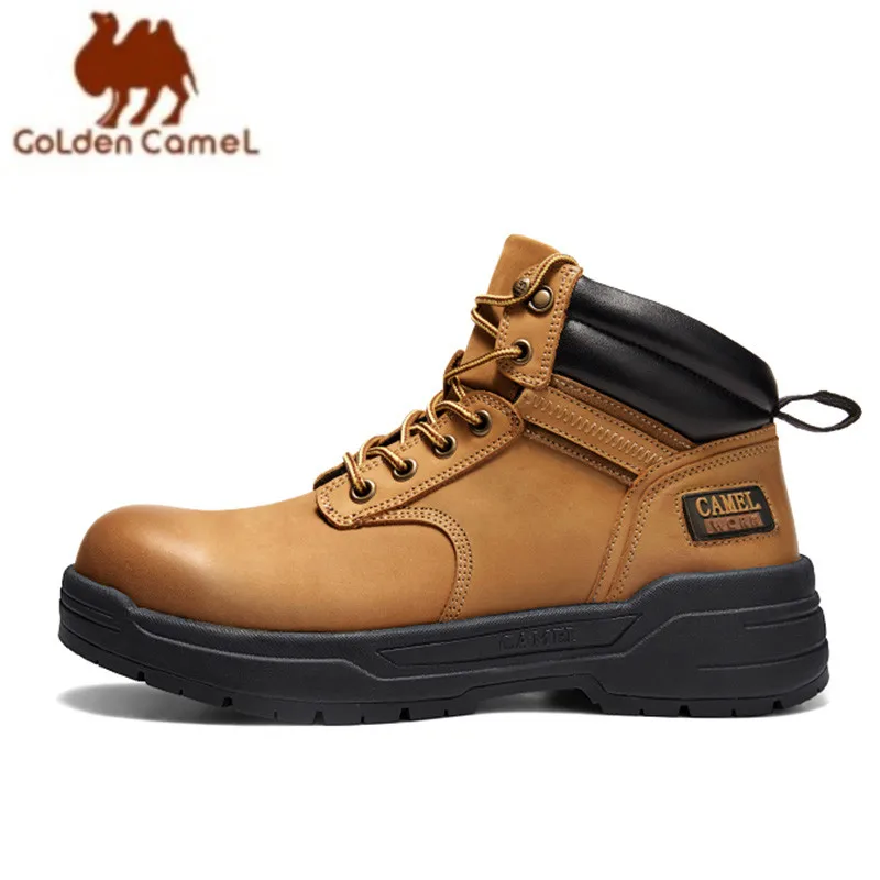

Hard-core походные ботинки GOLDEN CAMEL, модные удобные нескользящие походные ботинки из натуральной кожи на толстой подошве в стиле ретро для мужчин, зимние