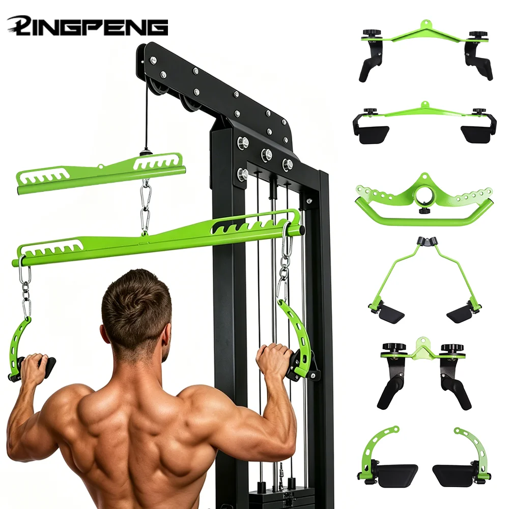 Accesorios de fitness para gimnasio en casa: Barra LAT, Barras T/V, Agarre Blaster para Bíceps y Tríceps, Accesorio para máquina de cable para remo con cable