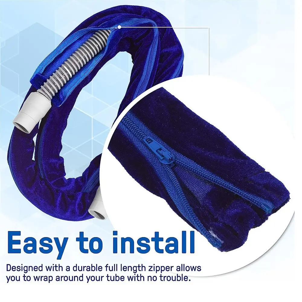 CPAP Tube Hose Cover - Wrap Fleece Skin - Full Length Zipper - Prevent Condensation