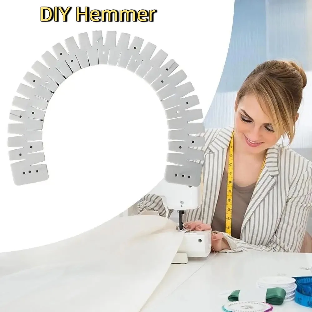 Flexible Bending Sewing Tool Portable Adjustable DIY Hemmer Time-Saving Marking Holes Curve Scale Hemming Tool Padding Sewing
