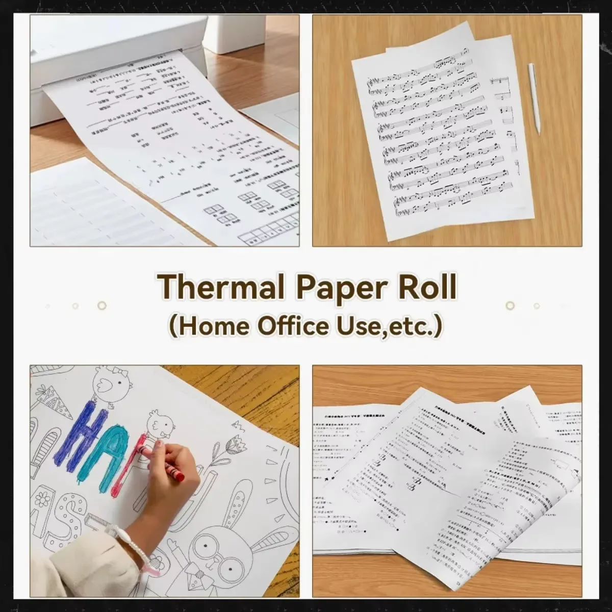 A4 Thermal Paper Rolls Quick Dry Thermal Print Paper 1/2/4/10 Rolls For Printing Documents/Examination Papers/Office/Home A40/X8