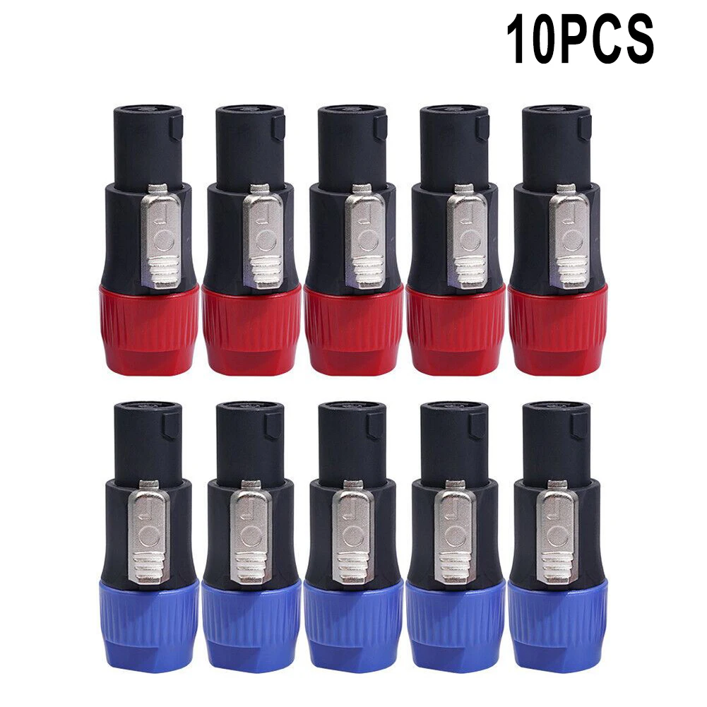 10PCS NL4FC Speaker Connectors 4 Pin Male Audio Speakon Ohm Plug Adapter 2.72 X 1.18 X 1.02