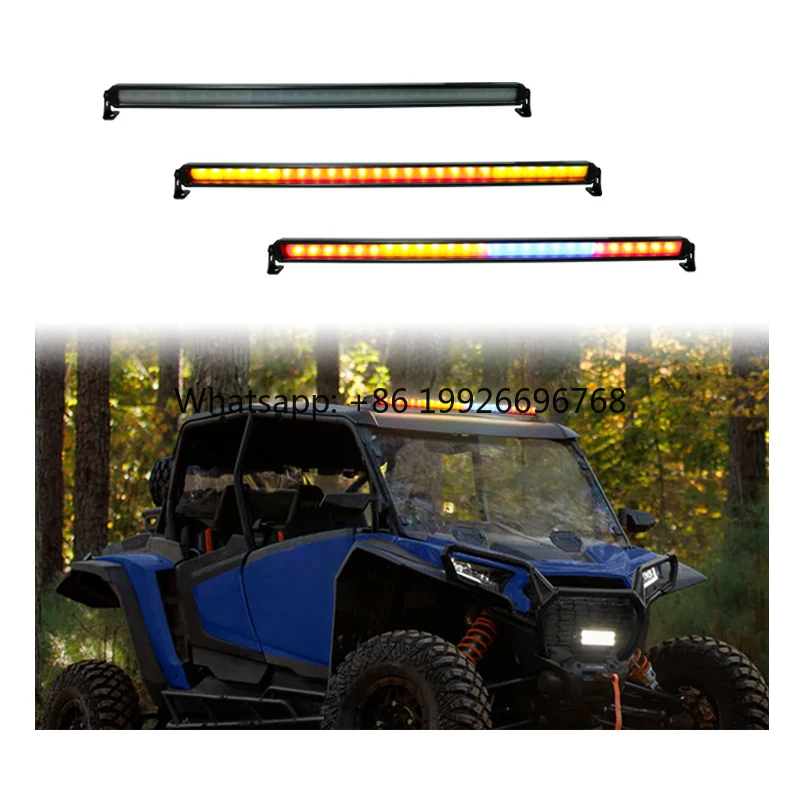 New LED Projector Offroad UTV Light Bar with Chasing Color Change Brake/Reverse/Turn Signal Lights IP68 Waterproof 27 Modes