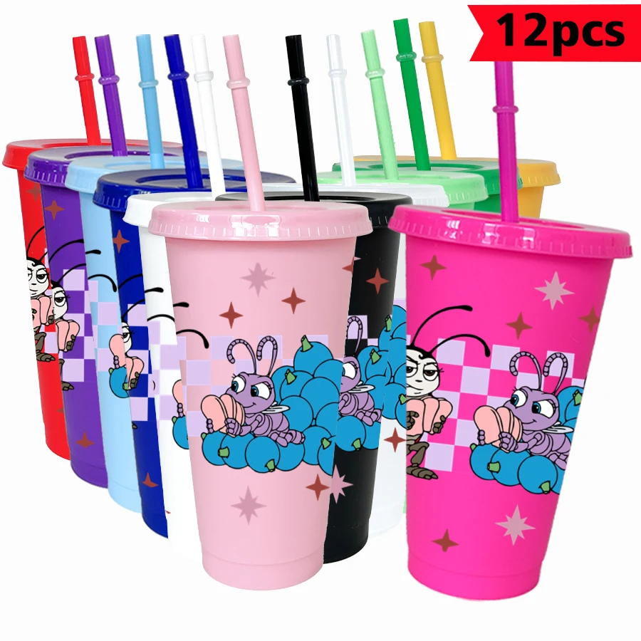 

12PCS/pack Disney, stars 26oz multi-color plastic water cup party drinking utensils birthday/back to school gift