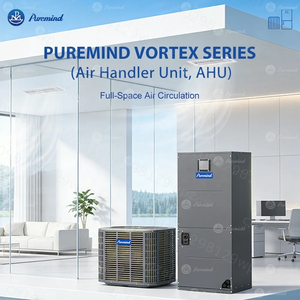 36000Btu 3Ton Heat Pump Air Handler R32 Inverter AHRI ETL Top Discharge Vertical Horizontal AHU HVAC System Project