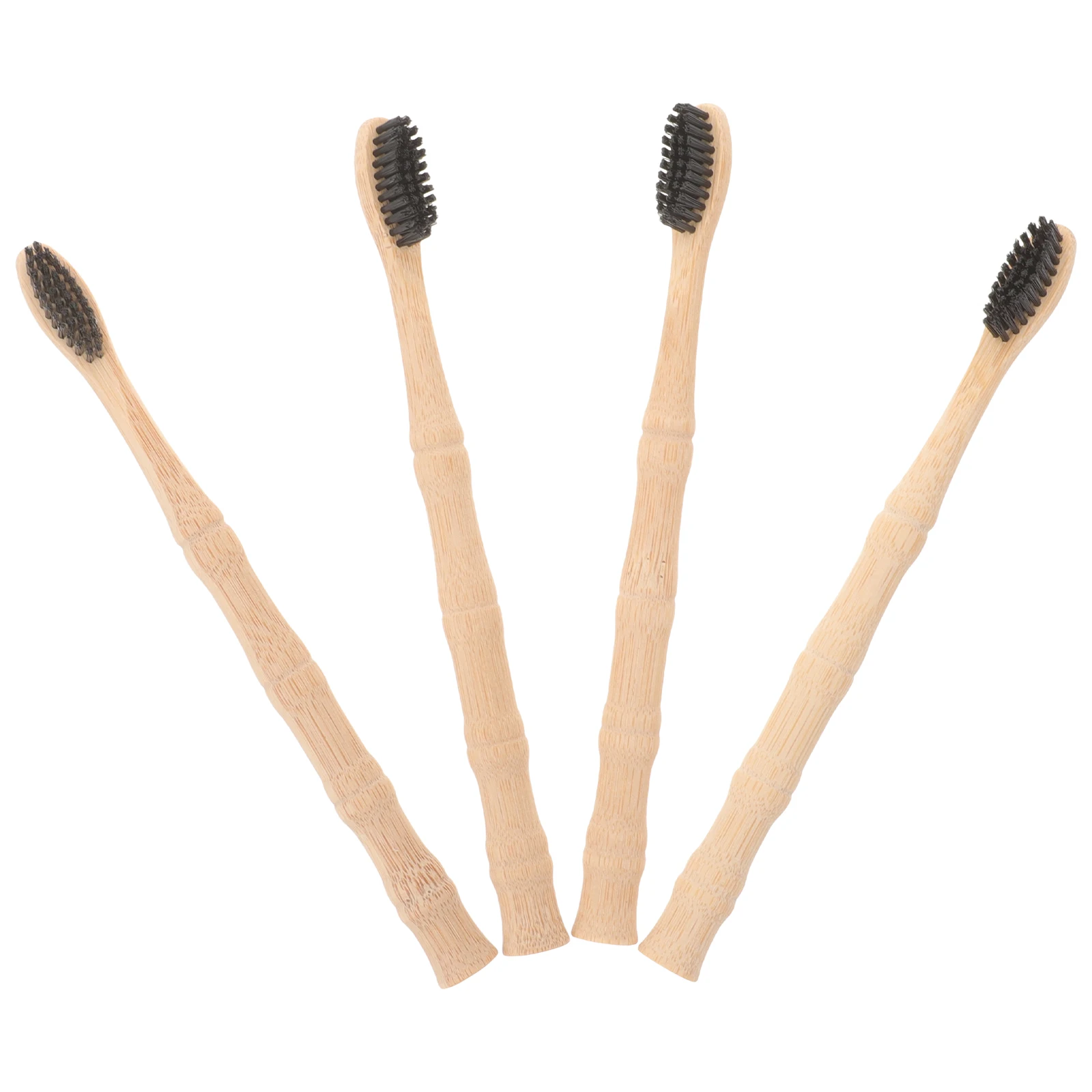 

4Pcs Soft Toothbrushes Bamboo Handle Biodegradable Design Gentle Cleaning Suitable for Sensitive Mouths Daily Use
