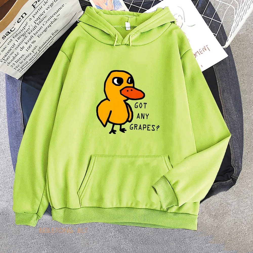 The Duck Song Got Any Grapes Hoodies Kawaii Girls Winter Fleece Sweatshirts Long Sleeve Women/Men Hooded Pullovers Casual Hoody