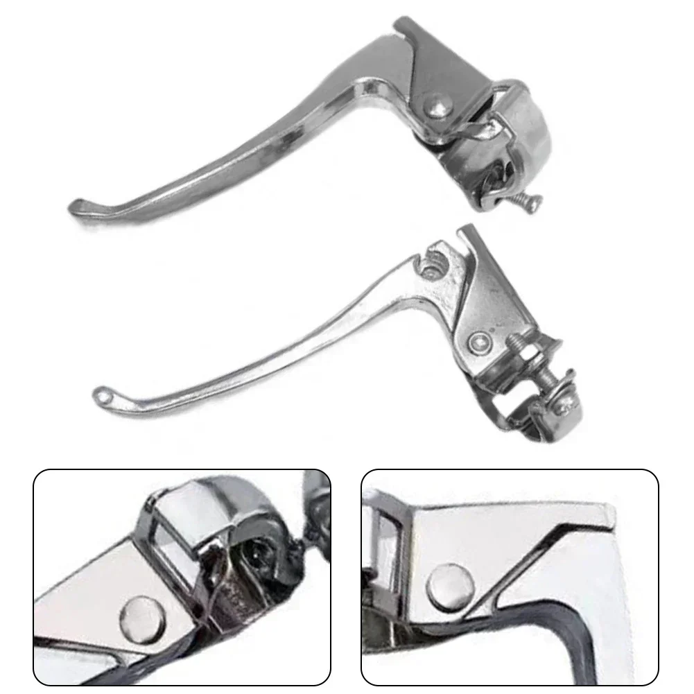 1 Pair MTB Bicycle Alloy 22mm-24mm Brake Handle Disc Brake Lever Silver Lightweight Easy Installation Cycling Accessories