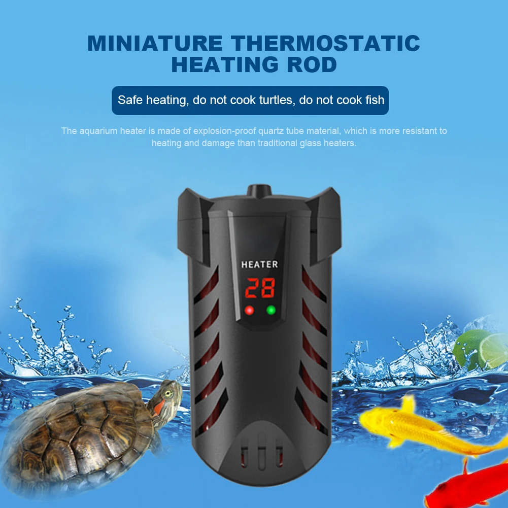 25/50/100/200W Aqua Tank Thermostat Explosionproof Mini Aquarium Heating Rod with Suction Cup Turtle Heater for Fish/Turtle Tank