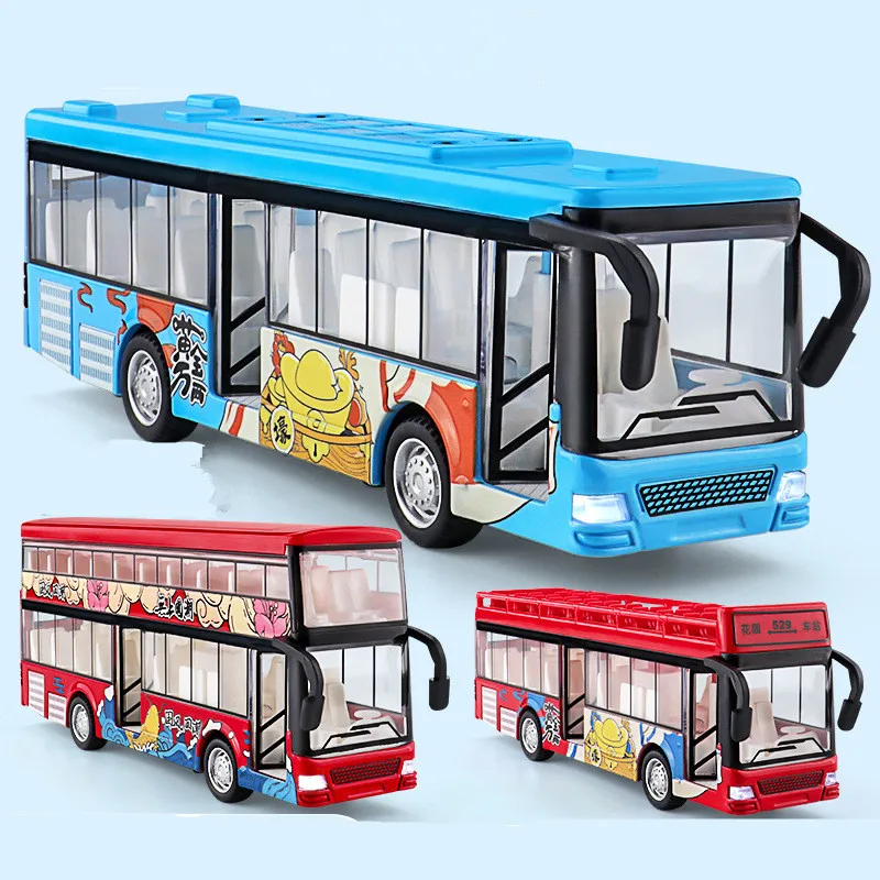 

1:60 модель двухэтажного автобуса из сплава, игрушка для экскурсионного автобуса-трансформера, детский подарок, оптовая продажа