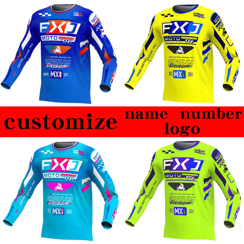 

FXJ Children Motocross jersey Off road mx jerseys Dirt Bike Youth Adults racing Enduro MTB Motorcycle Customized name number