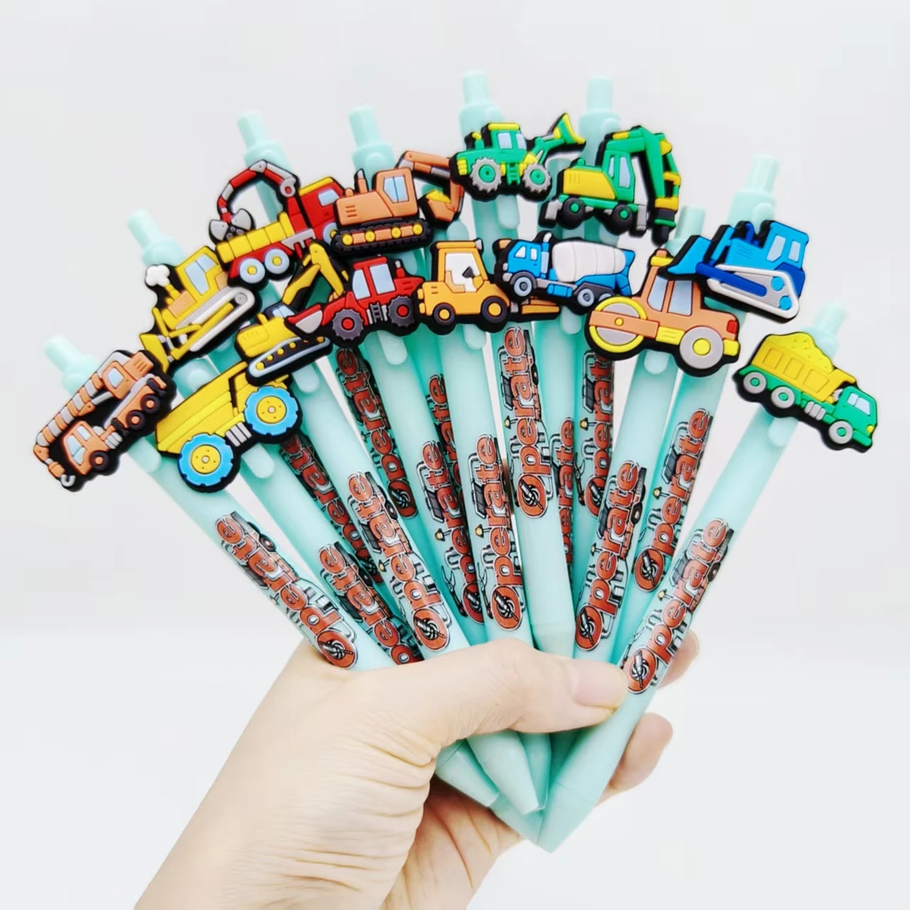 

10 шт./16 шт., шариковая ручка с рисунком инженерного транспортного средства, шариковая ручка, голубая серия, гелевая ручка с принтом