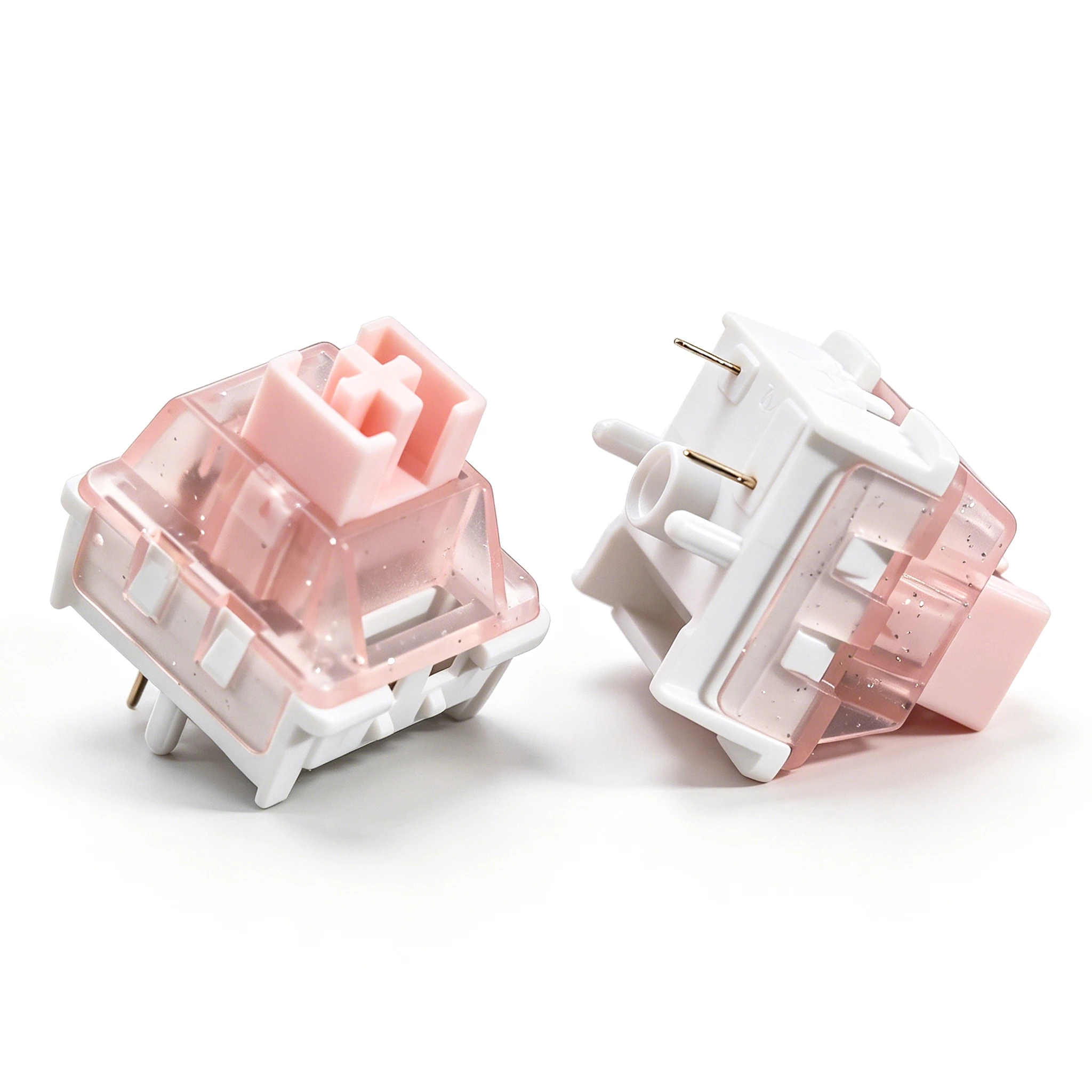 KBDiy Starry Sakura Switch 35gf 5-Pin Linear Creamy Switches Glitter Pink für individuelle DIY 60% Gaming mechanische Tastaturen mit POM-Stiel – Detail 7