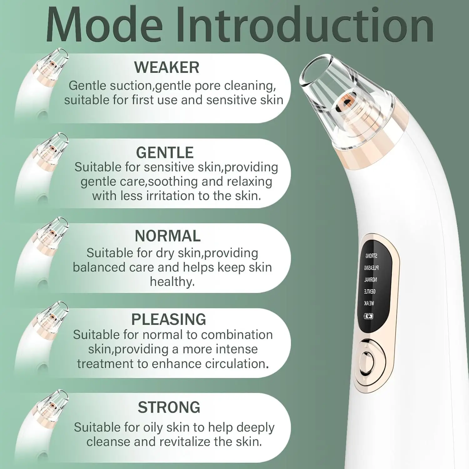 New Electric Blackhead Remover Vacuum Acne Cleaner Black Spots Removal Facial Deep Cleansing Pore Cleaner Machine Skin Care Tool