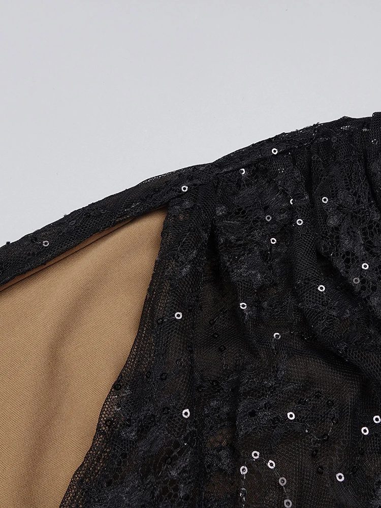 섹시한 V 넥 짧은 소매 드레스 장갑 디자인 칵테일 파티 블랙 레이스 맥시 드레스 여성 가운 Vestidos