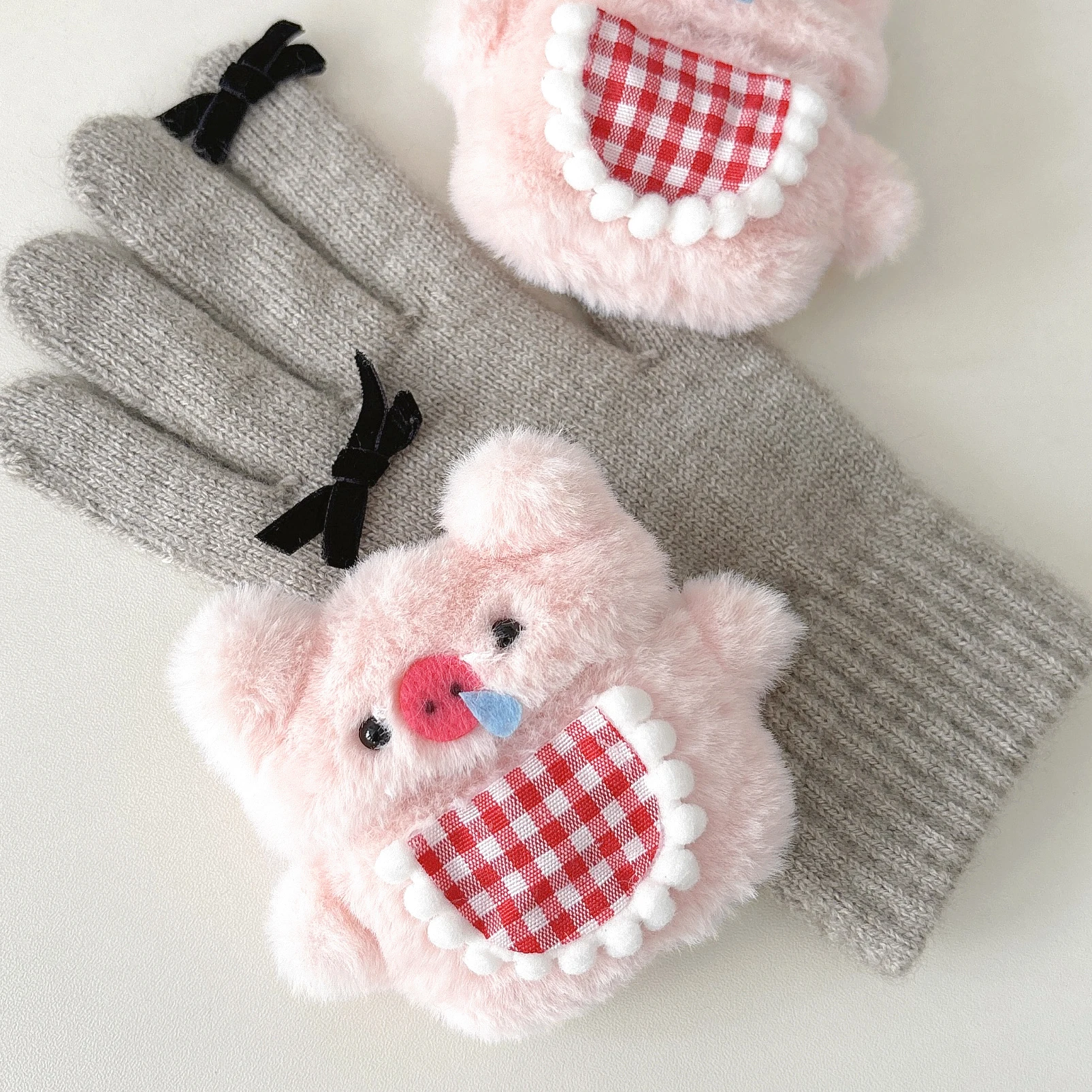 Cute Plush Apron pig Earphone Case for Apple Airpods Pro 2 Airpods Pro 4 3 2 1 Generation Protective Cover Fluffy Lovely Doll