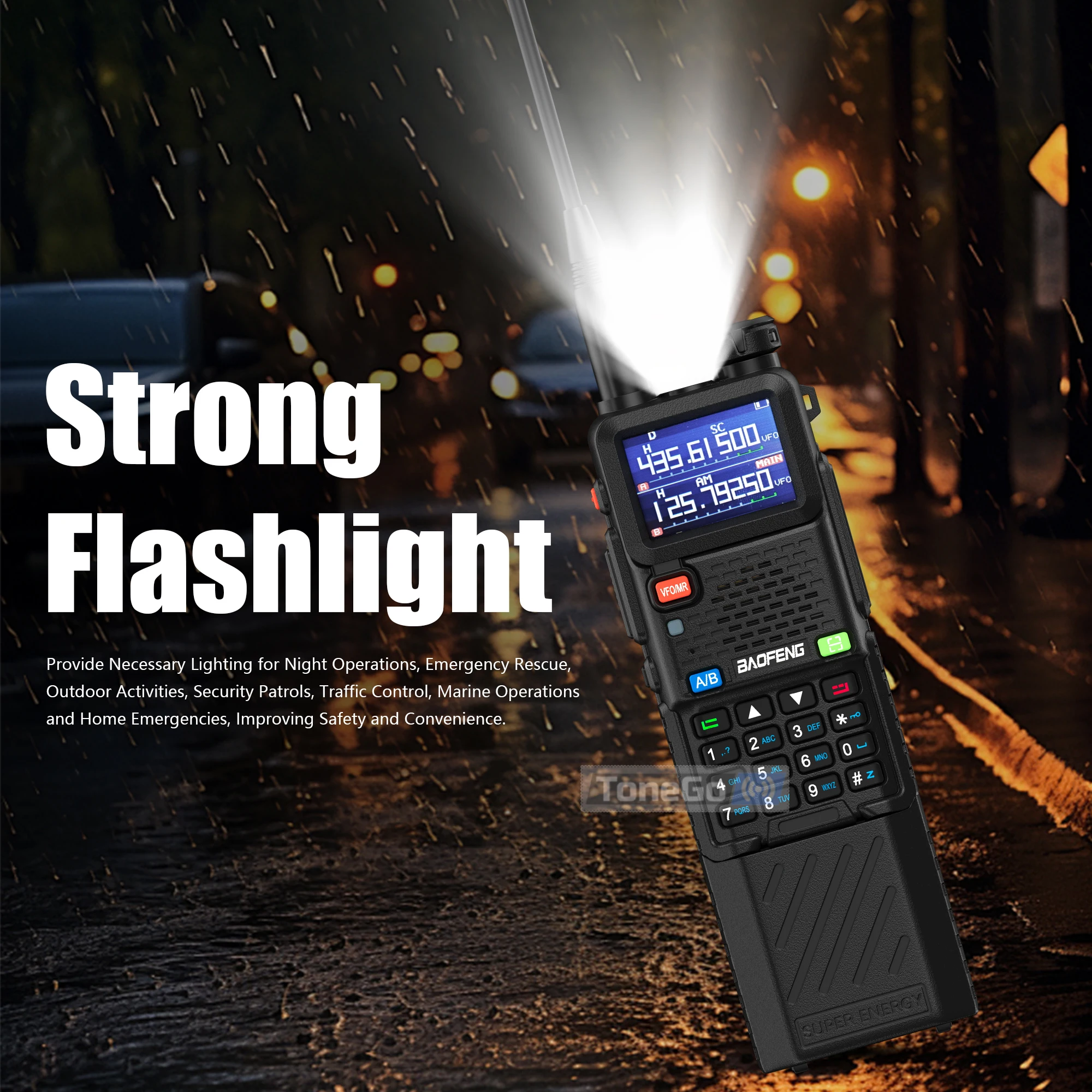 Upgraded Baofeng UV-5RM Walkie Talkie 6800mAh Extended Battery Wireless Copy Frequency Type-C Long Range AM FM UV-5RH Ham Radio