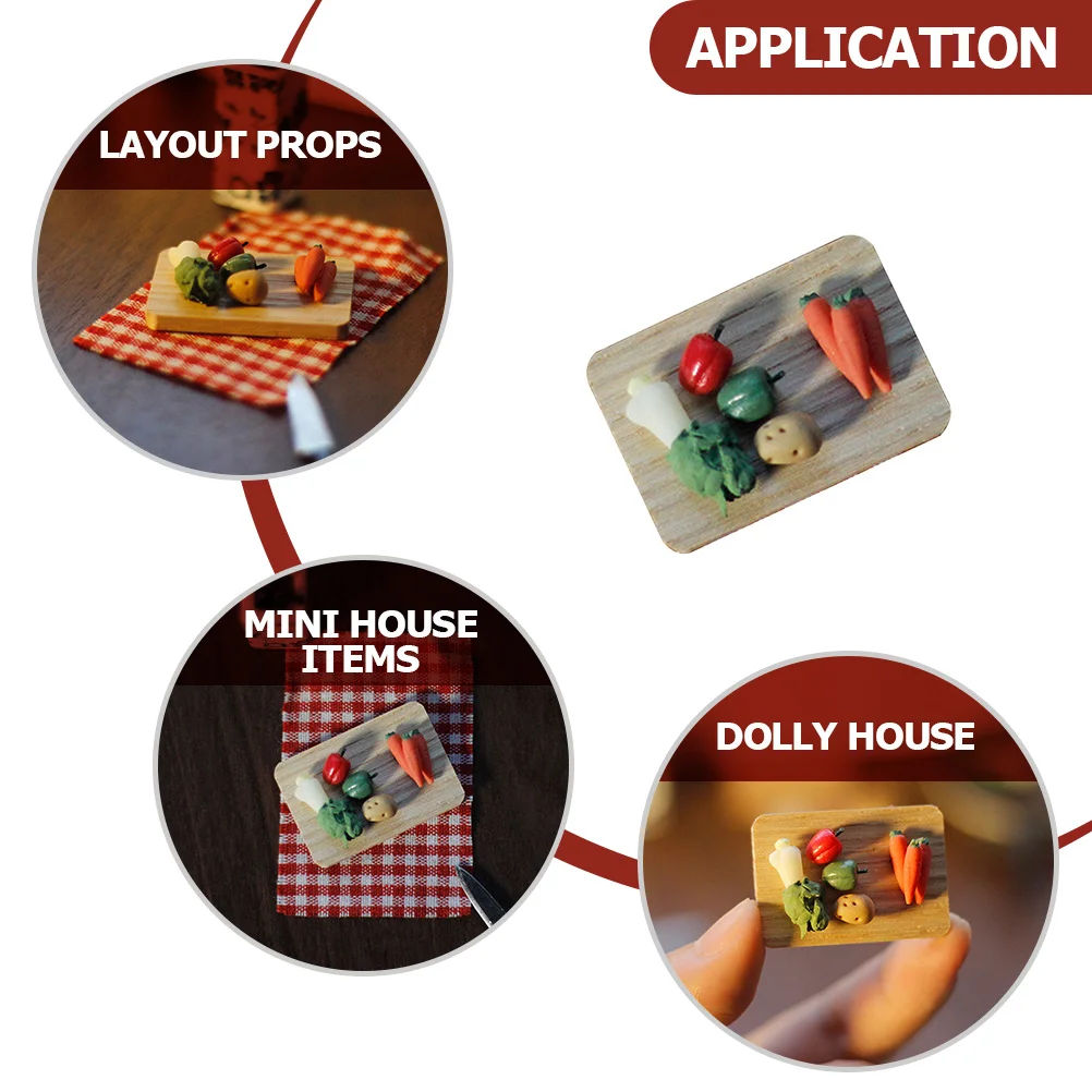 

TOYANDONA Mini Cutting Board Toy for Kids Fruit Pretend Play Kitchen Game Wooden Puzzle Dollhouse Party Gift Educational Toy