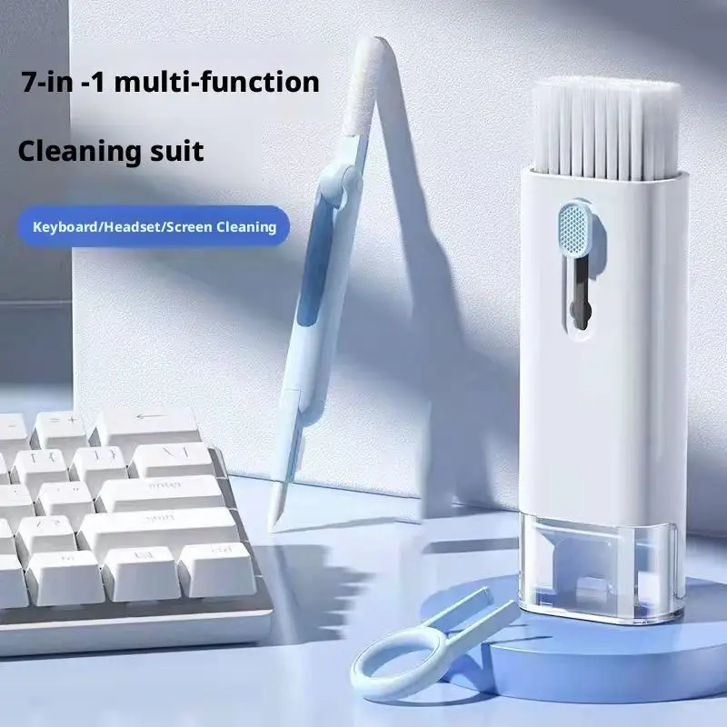 طقم تنظيف لوحة المفاتيح 7 في 1 مع منظف الشاشة وأداة إزالة الغبار لأجهزة الهاتف اللوحية AirPods