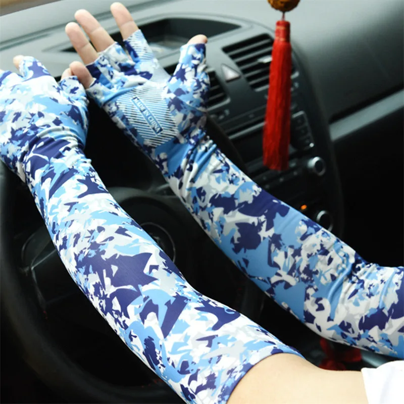 UV Solar Arm Sleeves Men Cycling Gloves Hand Long Sleeves Driving Arm Cover Summer Woman Cool Muff Sun Protection Motorcyclist