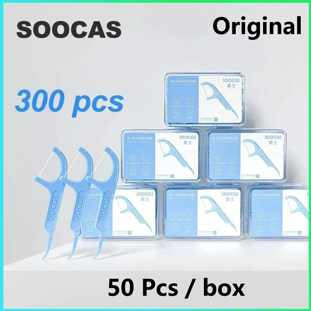 

Original SOOCAS Professional Dental Flosser Ergonomic Design Food Grade Polymer Fiber Scrape Tongue Coating Clean Teeth Gaps