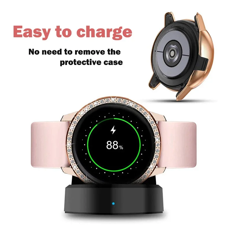 case For Samsung Galaxy Watch Active2 40mm 44mm bumper Protector HD Full coverage Screen Single Row Drill Bling Protective Cover