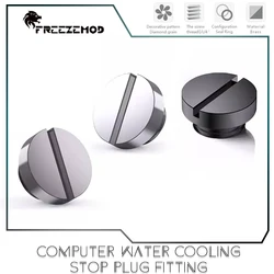 FREEZEMOD Computer Water Cooling Stop Plug Fitting, Smooth Water Stop End Cap Coin Slot Type, Brass Material,High-End GDT-YZ