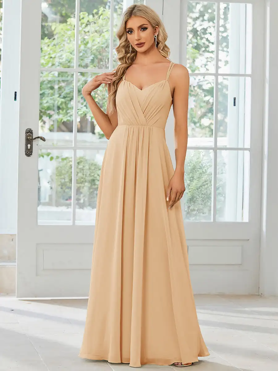 Elegant Evening Dresses Backless Wrinkle design Floor length 2025 Ever Pretty of Chiffon Charcoal Bridesmaid dress