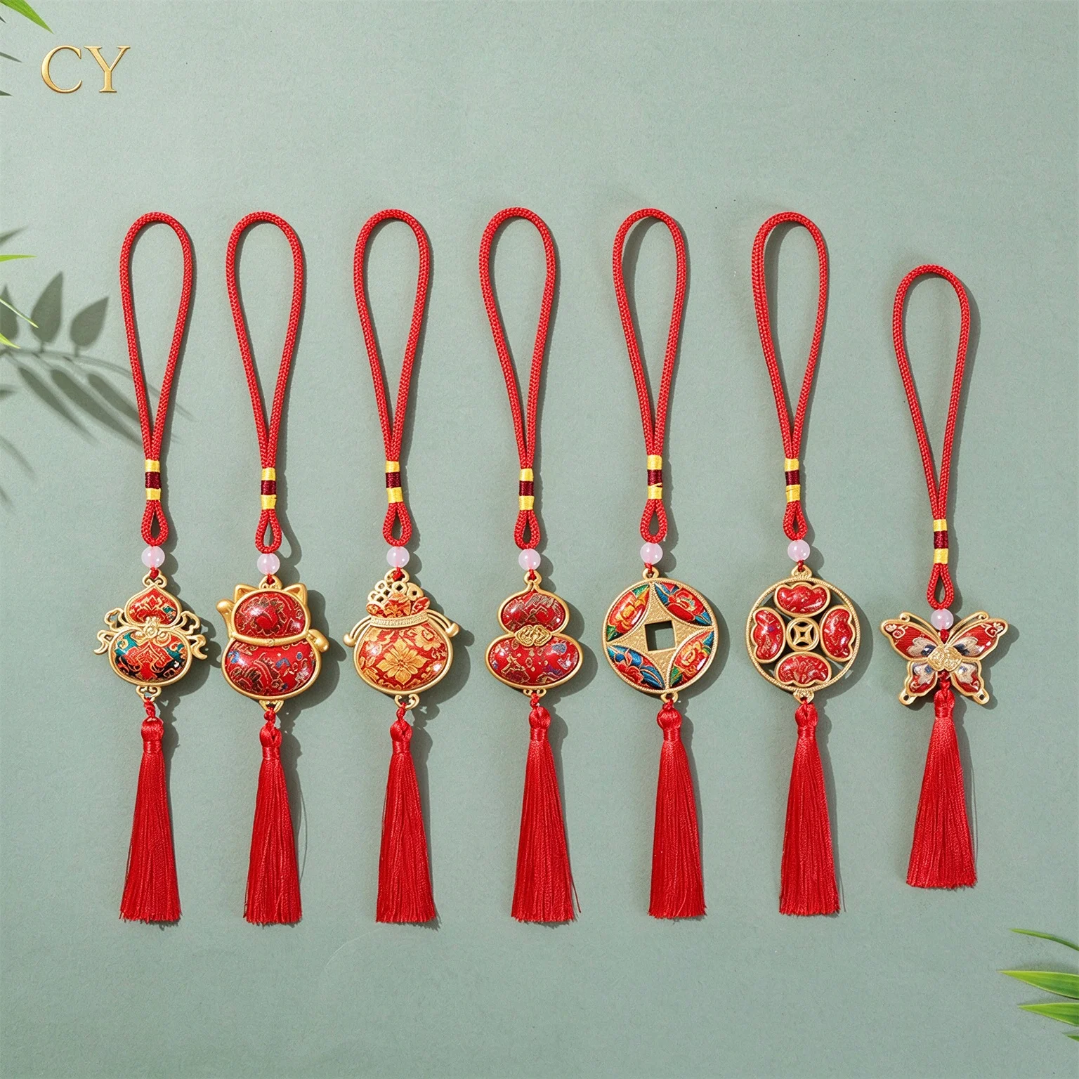 Handmade Song Brocade Gourd Pendant Tassel Ornament DIY Keychain Accessories Chinese Style Hanging Charm for Car Backpack Home D