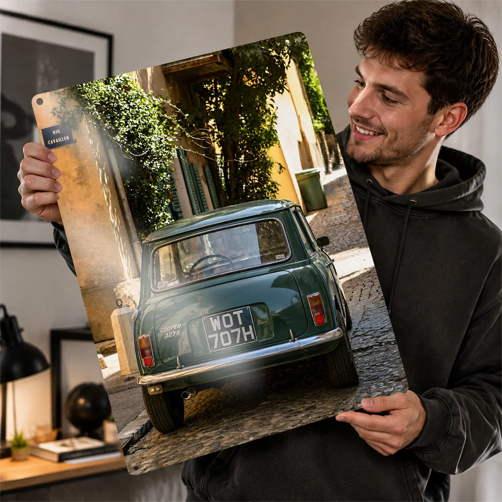 United Kingdom Cooper 1275 Green Classic Car Aluminum Poster Personalized Metal Sign Collector Style Wall Art Ideal For Lounge
