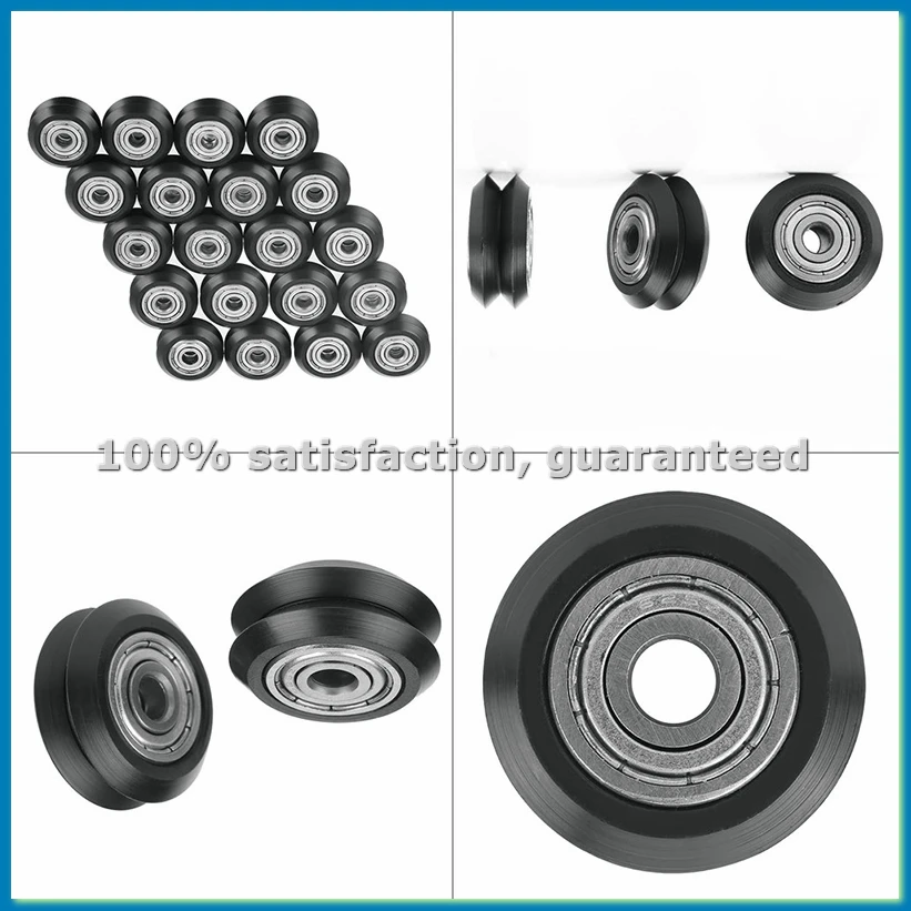 

20 шт. V-образные ролики с канавкой, диаметр 5 мм, подшипник 625, аксессуары для шкивов, двойной подшипник для раздвижных ворот, для ЧПУ и 3D-принтеров - FABY