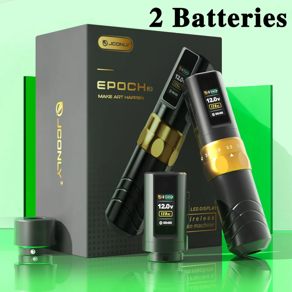 

JCONLY Epoch R3 Wireless Tattoo Machine Pen 7 Strokes Adjustable 2 Batteries Premium Wireless Tattoo Pen for Tattoo Artists
