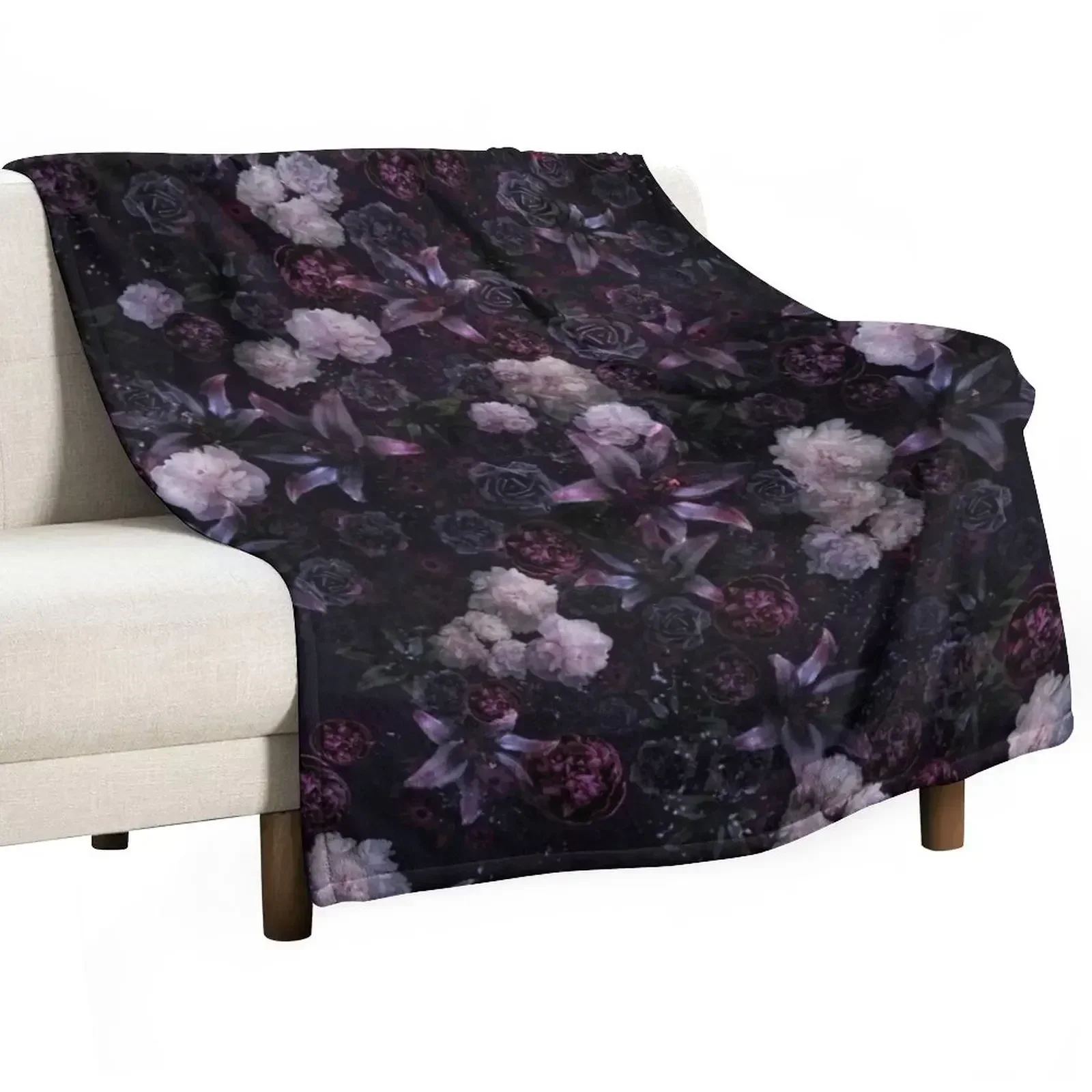 Midsummer Nights Dream #Dark Floral #Midnight #Black #Rose #Night Throw Blanket Summer christmas decoration Blankets