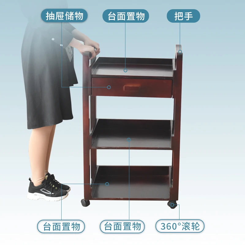 

Beauty salon special trolley movable tool cart installation-free rack storage car