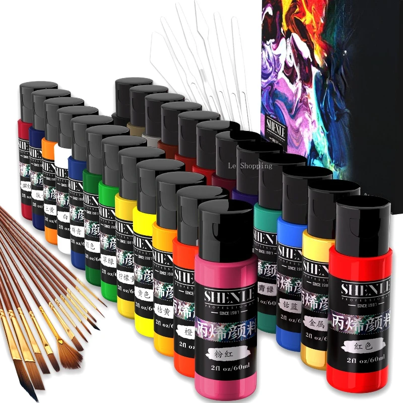 60 мл акриловая краска, матовая, 24 цвета, водостойкая, ручная работа, сделай сам, граффити, пигменты для рисования, камень, товары для рукоделия, живопись для энтузиастов