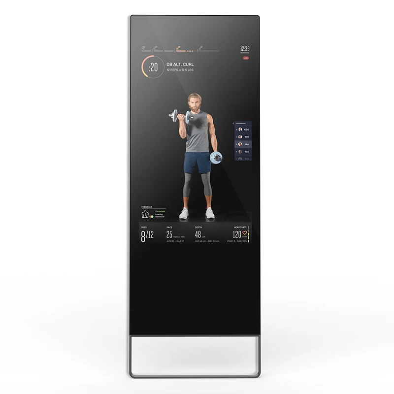 43 Inch Indoor Floor Standing Lcd Display Android Multi Touch Screen Interactive Smart Magic Fitness Mirror