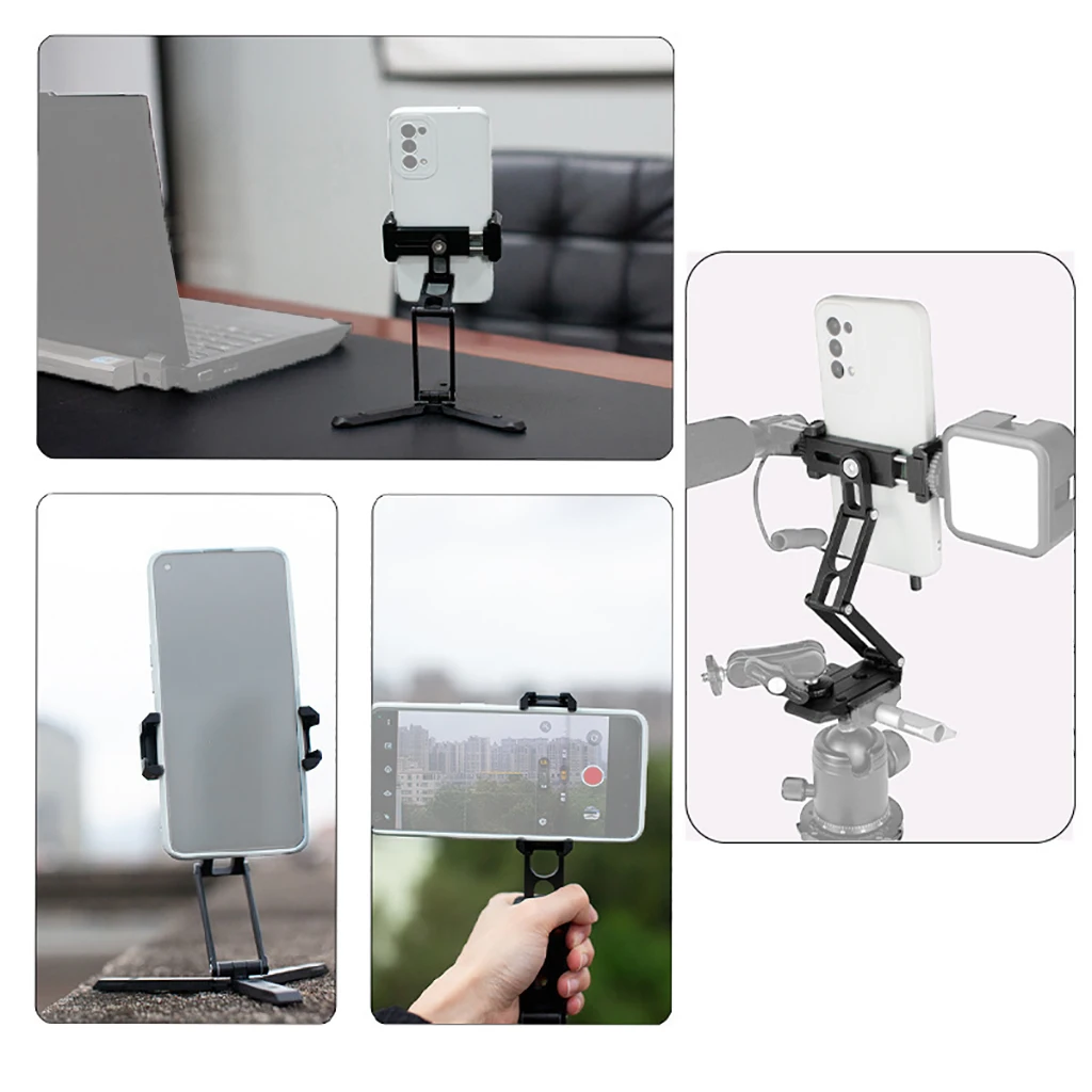 Suporte dobrável para mesa do telefone móvel, tripé com montagem para sapato frio para Arca, braçadeira de placa de liberação rápida