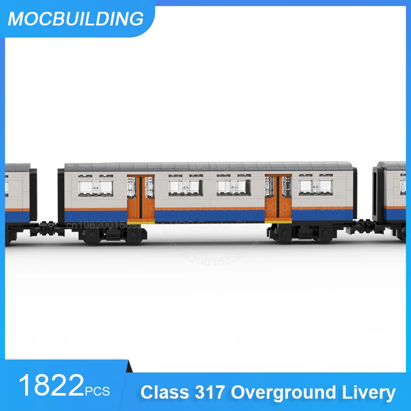 MOC ビルディングブロック クラス 317 オーバーグラウンド リバリー 8 - ワイドトランスポーテーション トレインモデル DIY 組み立てブロック コレクション おもちゃ ギフト