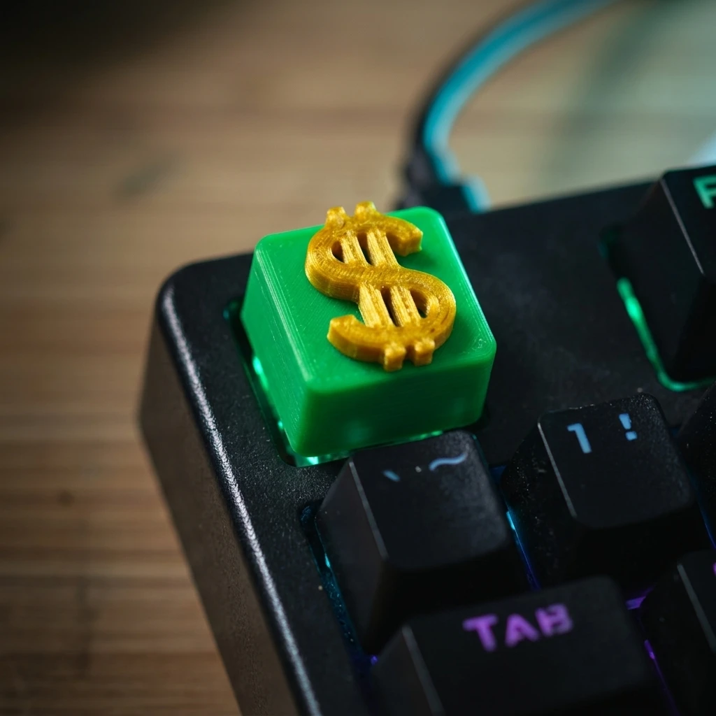 US dollar symbol, symbolizing wealth and prosperity. Custom Keycaps Cross Axis PC Gaming Keyboard Peripherals Collection Gift
