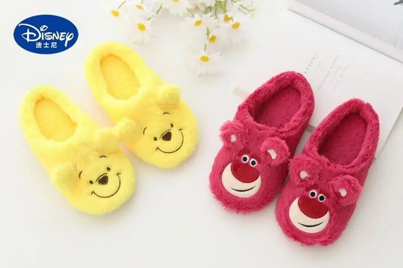 2025 Disney Plush Mule Slippers - Half-Open Toe Warm House Shoes, Cute Japanese Style for Girls, Instagrammable
