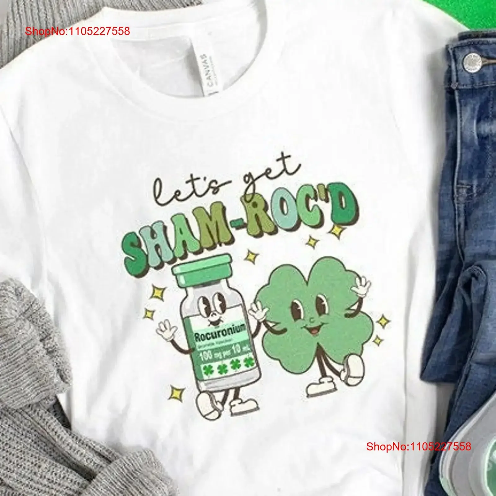 Retro CRNA Nurse Anesthetist St Patricks Day T Shirt Sham ROC ICU Critical Care Patty's Lucky Pharmacist Tech Shamrock vintage