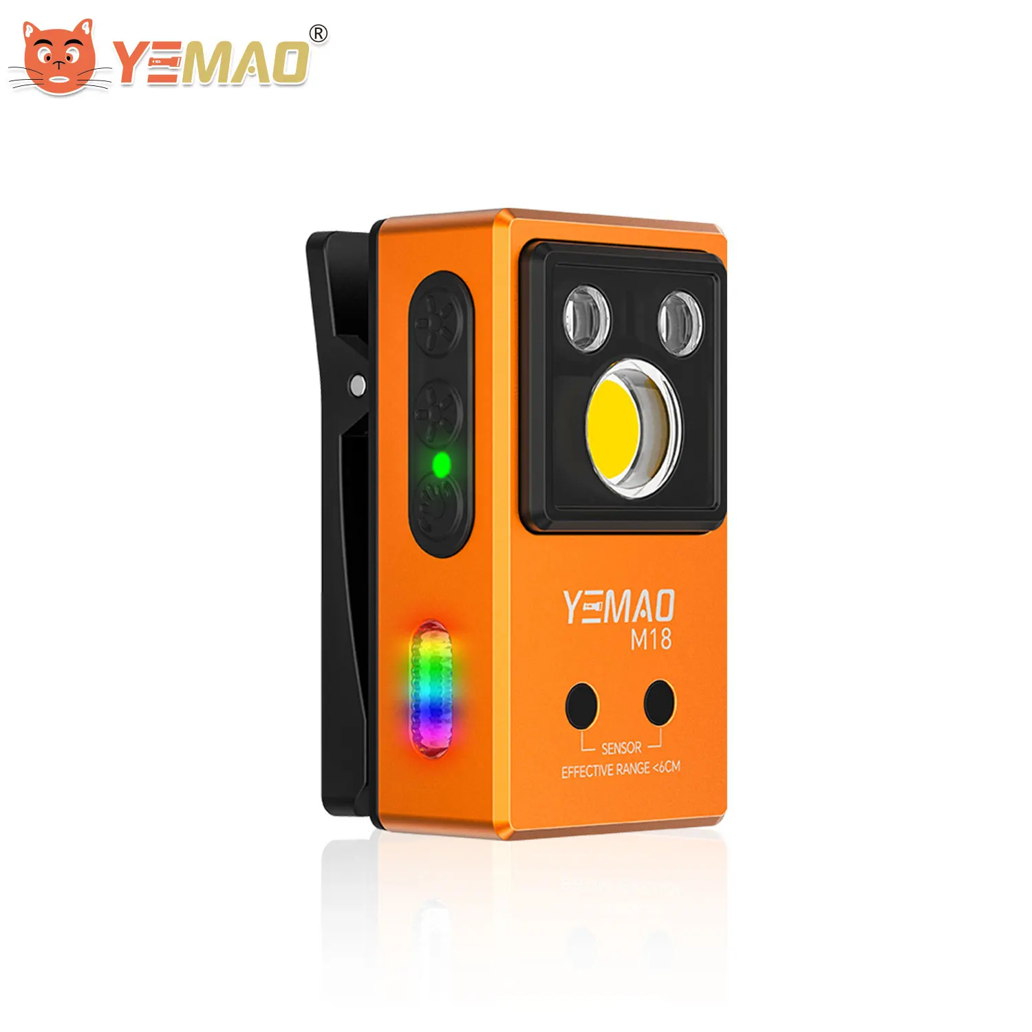 

YEMAO M18 270LM Карманный фонарик с зажимом 7 цветов RGB Встроенный аккумулятор 500 мАч Перезаряжаемый 6 ламп EDC Магнитная сенсорная лампа UVLight