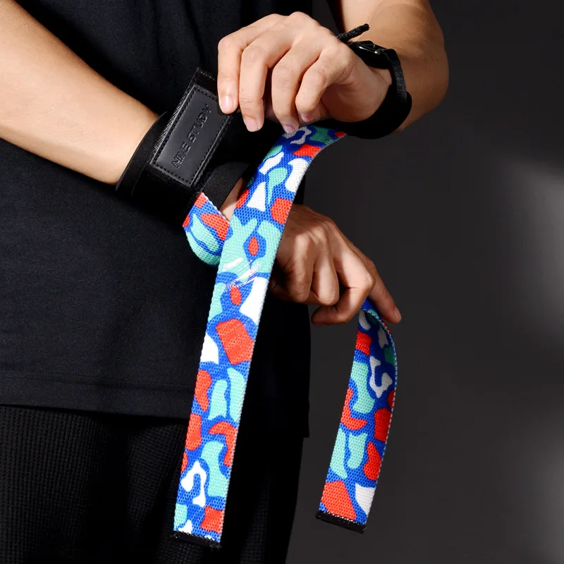 1 paio palestra Fitness sollevamento pesi Grip Straps manubri manopole allenamento fasce di supporto per il polso per bilanciere Pull up Palm